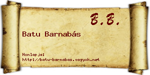 Batu Barnabás névjegykártya